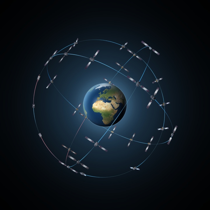 Konzept des Satelliten-Systems Gallileo